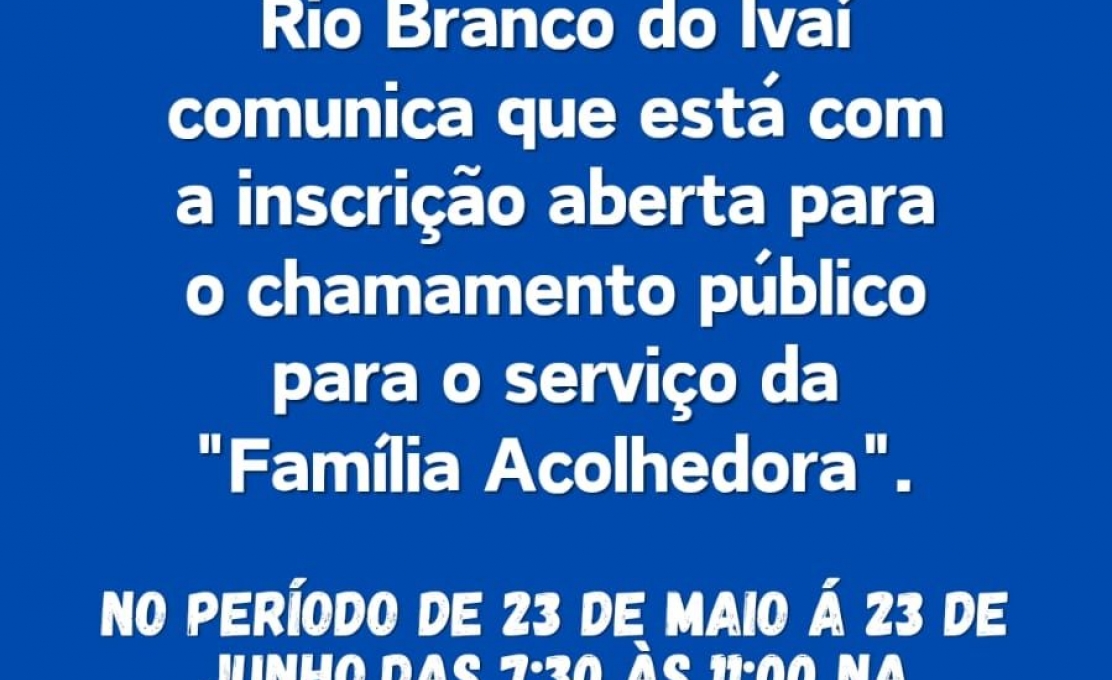 Chamamento Público Família Acolhedora